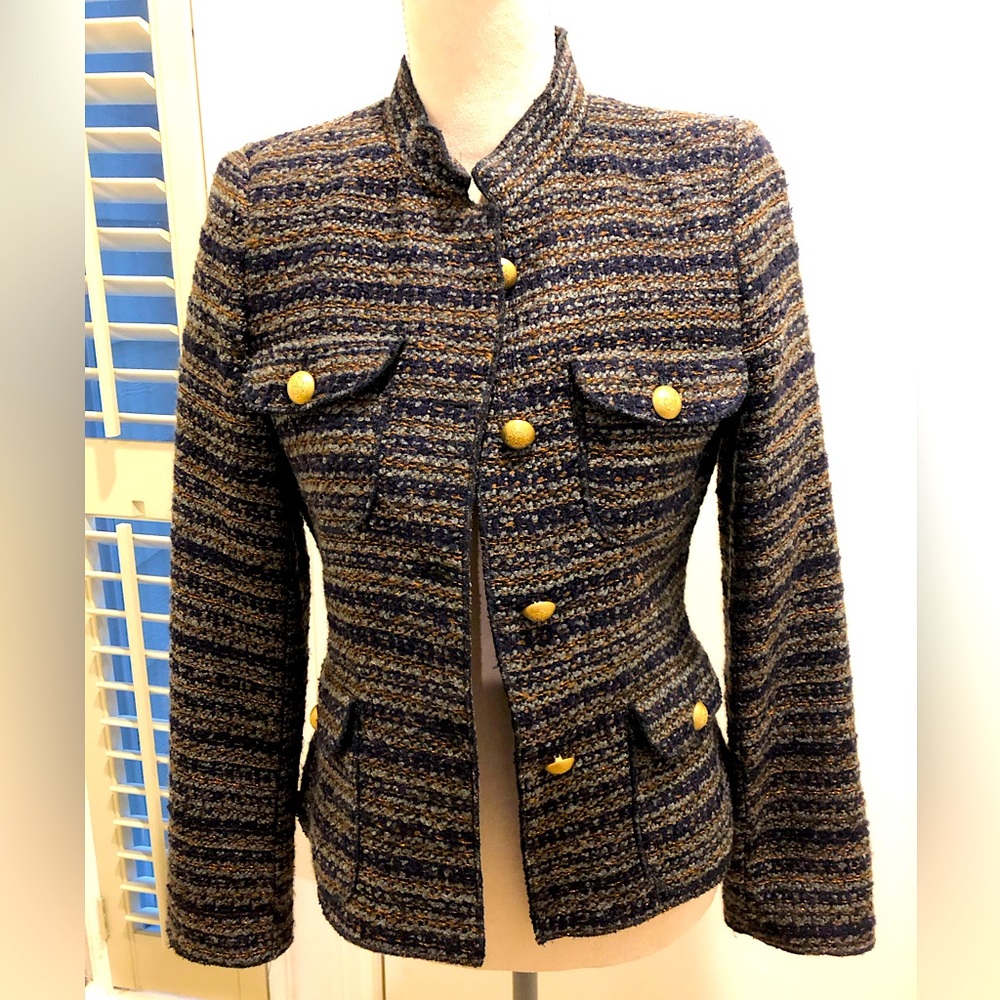 Multicolored Metallic Tweed Jacket With Jewel But… - image 2